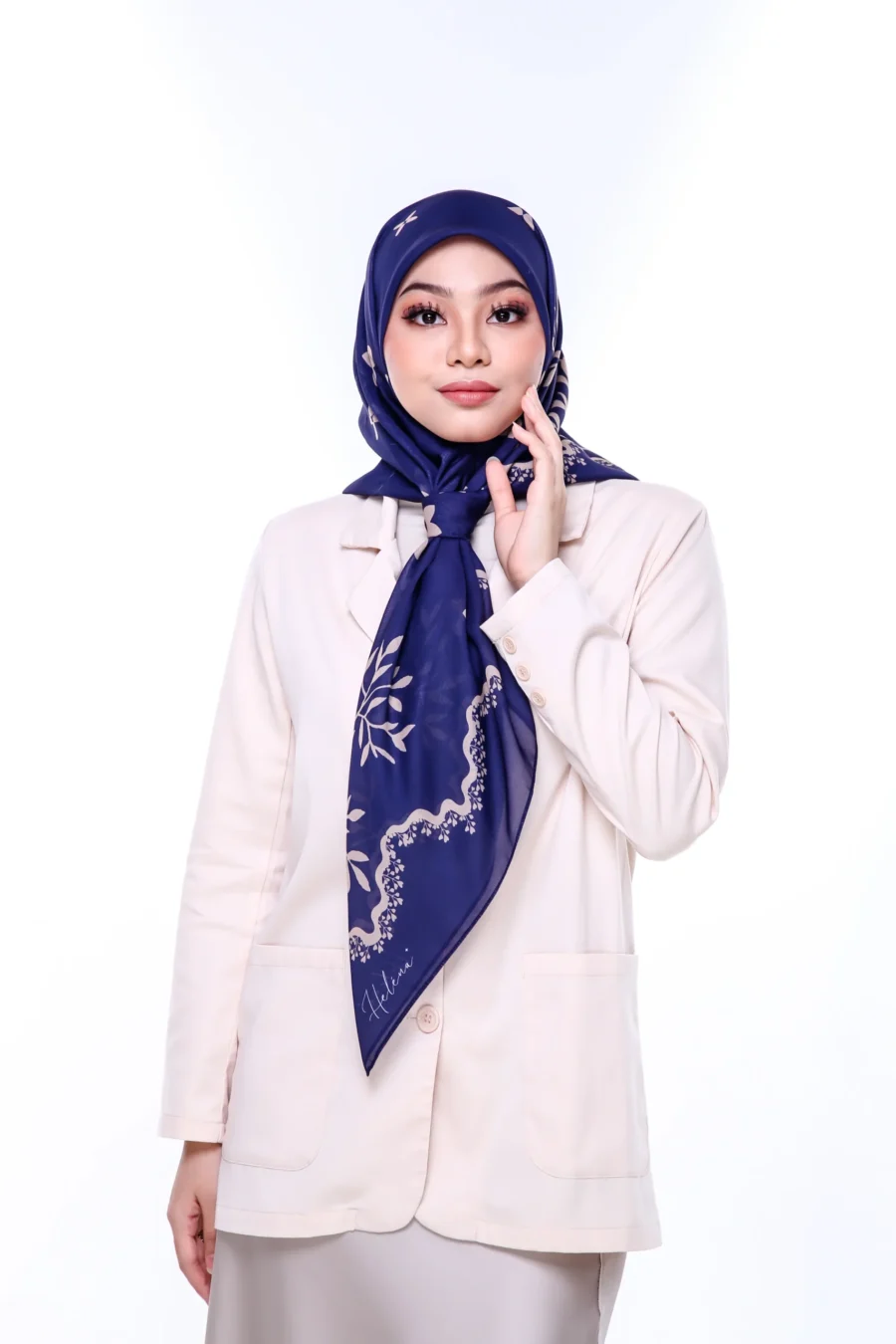 Tudung Bawal Amara 45" | Blush Pink Cotton Hijab - Image 3