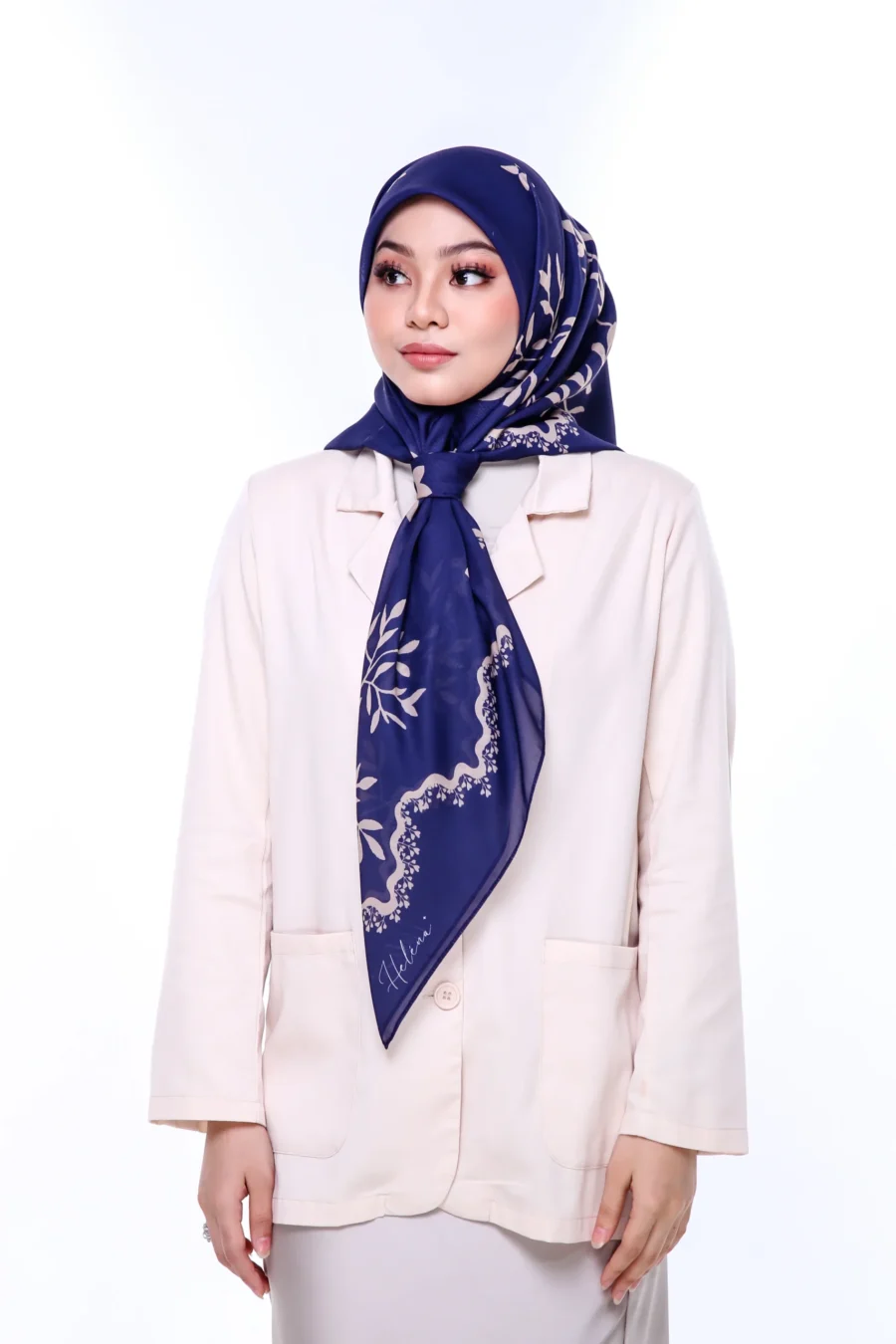 Tudung Bawal Amara 45" | Blush Pink Cotton Hijab - Image 2