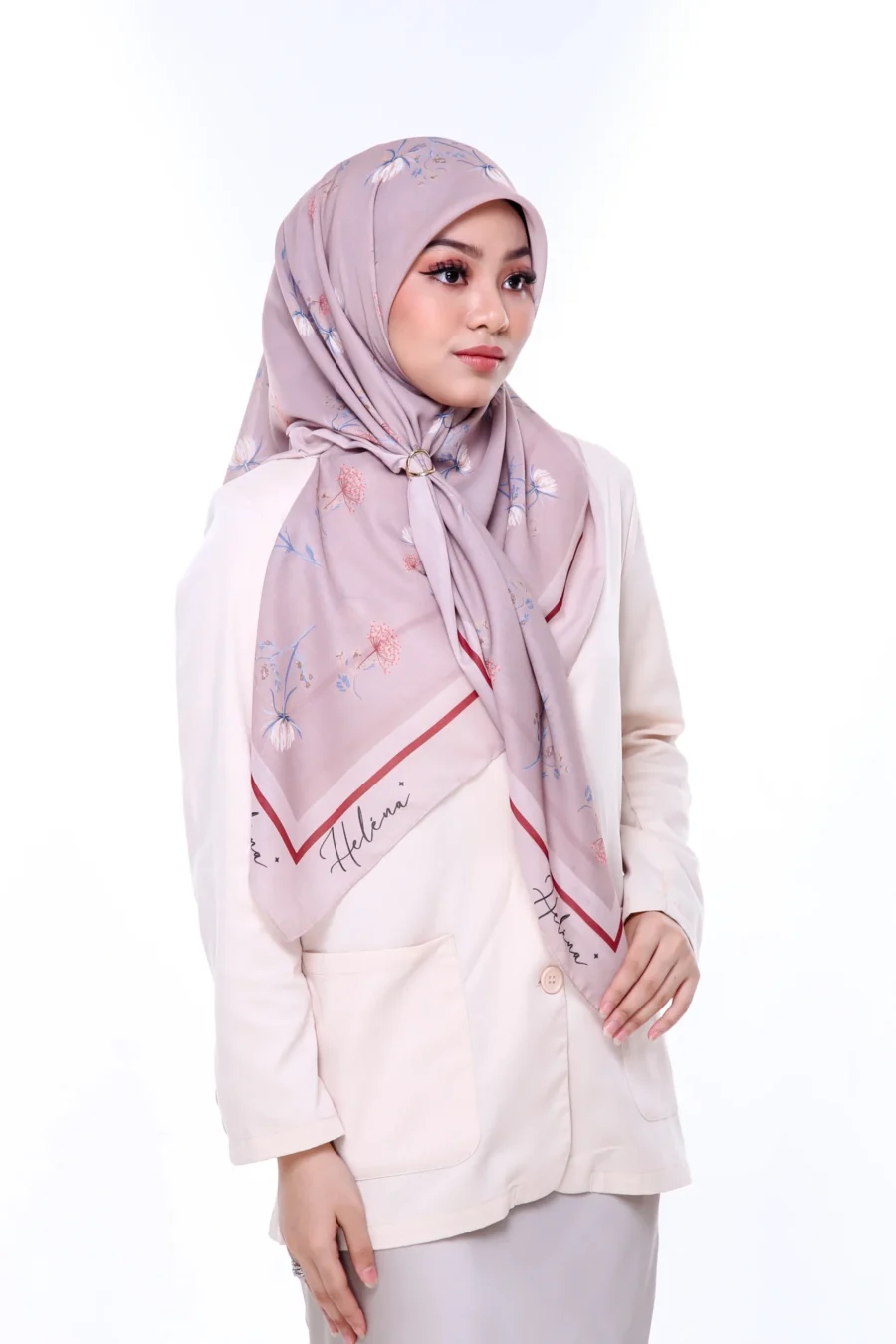 Tudung Bawal Velour 45" | Nude Cotton Bawal Hijab - Image 4