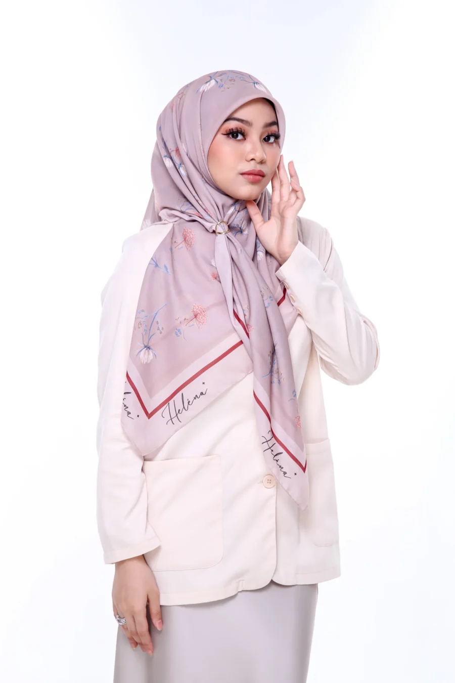 Tudung Bawal Velour 45" | Nude Cotton Bawal Hijab - Image 3