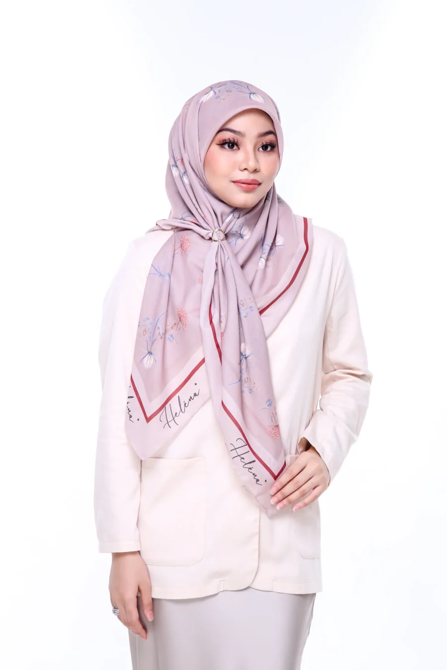Tudung Bawal Velour 45" | Nude Cotton Bawal Hijab - Image 2
