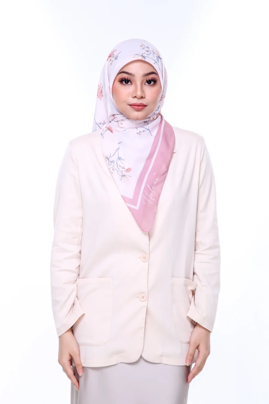 Tudung Bawal Muse 45" | Soft Blush Cotton Hijab