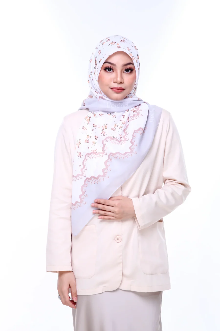 Tudung Bawal Aura 45" | Pure White Cotton Bawal