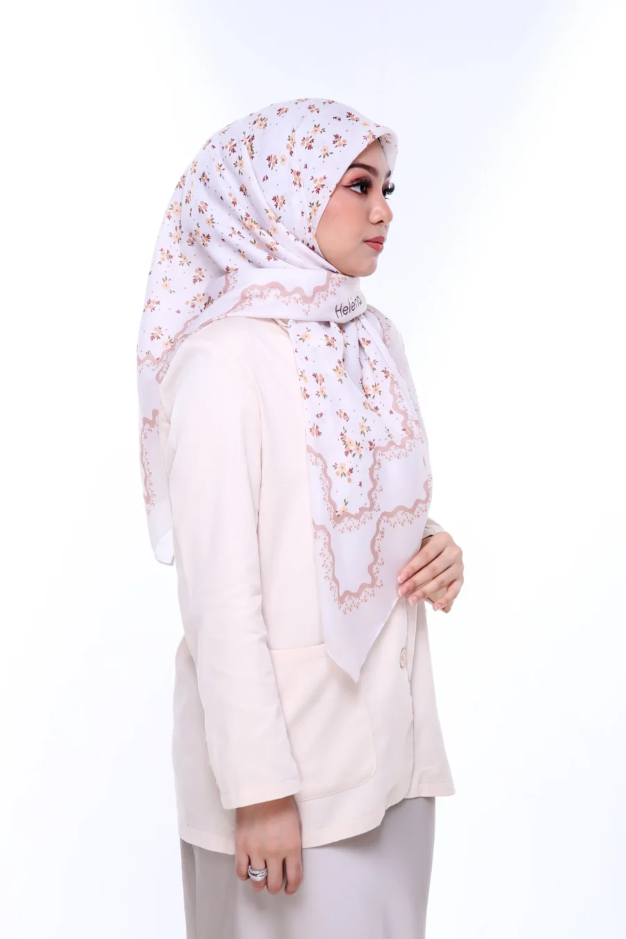 Tudung Bawal Luna 45" | Elegant Neutral Cotton Hijab - Image 3